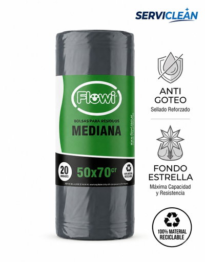 Bolsas de Residuo FLOWI MEDIANA 50x70 20 Unidades