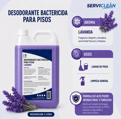 Desodorante Bactericida LAVANDA 5 Litros