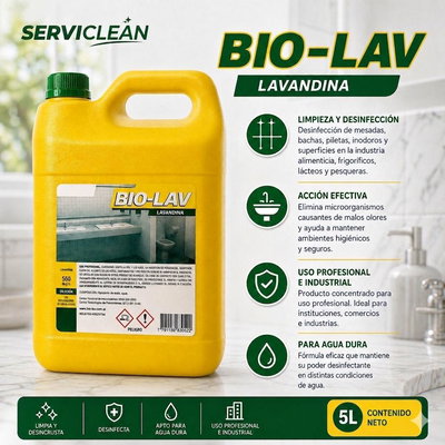 Lavandina Bio-Lav - CONCENTRADA 55g cl/l  5 Litros