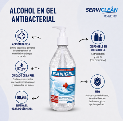 Alcohol en gel con dosificador 500ml