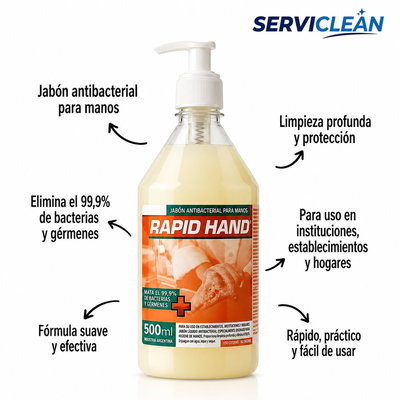 Jabón antibacterial con dosificador 500ml