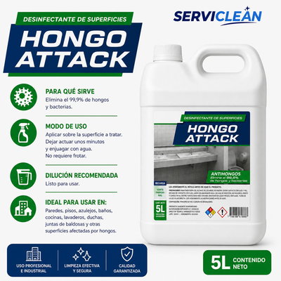 Desinfectante HONGO ATTACK 5 Litros