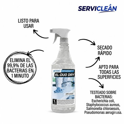 Limpiador desinfectante para multisuperficies AL-DUO DRY