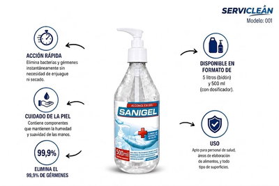 Alcohol en gel con dosificador 500ml