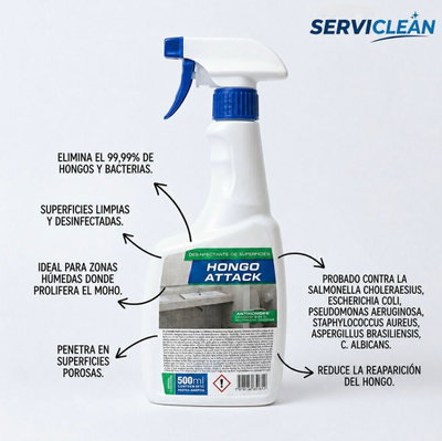Desinfectante profesional de supercies HONGO ATTACK 500ml