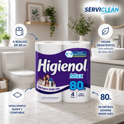 Papel Higiénico HIGIENOL SH 80 Metros