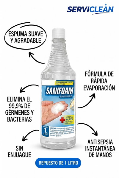 Repuesto Sanitizante en Espuma 1 Litro