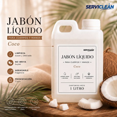 Jabón para manos y cuerpo COCO 1LT