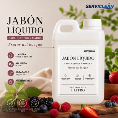 Jabón para manos y cuerpo FRUTOS DEL BOSQUE 1LT