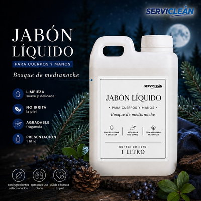 Jabón para manos y cuerpo BOSQUE DE MEDIANOCHE 1LT