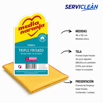 Franela multiuso TRIPLE FRISADA