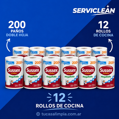 BOLSÓN ROLLO DE SERVILLETAS SUSSEX 200 PAÑOS DH