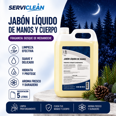 Jabón Líquido para Manos y Cuerpo BOSQUE DE MEDIANOCHE 5 Litros