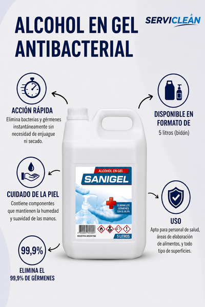 Alcohol en gel Sanigel 5 litros
