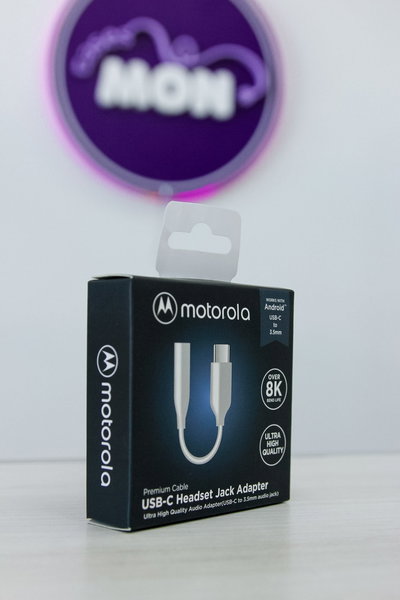 Adaptador Motorola USB-C a Jack 3.5mm Audio