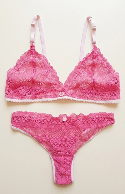 Conjunto Encaje Rosa