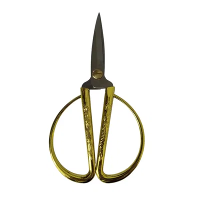 TIJERA ACERO INOXIDABLE MANGO DORADO DE 21.6 CM QIUDISI