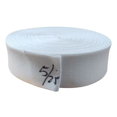 ELASTICO DE POLIESTER BLANCO 50 MM X 25 MTS