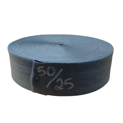 ELASTICO DE POLIESTER NEGRO 50 MM X 25 METROS 