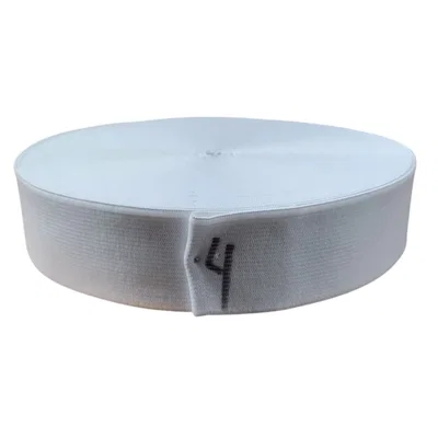ELASTICO DE POLIESTER BLANCO 40 MM X 25 MTS