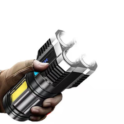 Linterna Led Recargable con luz COB Lateral + 4 Led Frontales