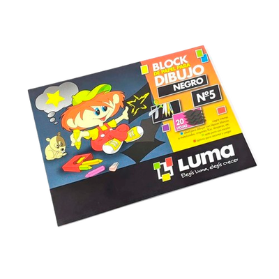 BLOCK DIBUJO LUMA N5 NEGRO 20HJ