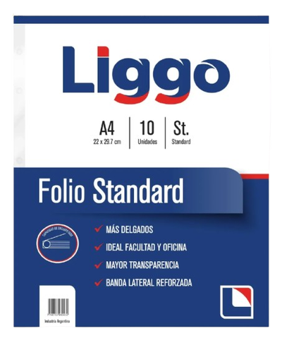 FOLIO A4 x 10 LIGGO STANDART