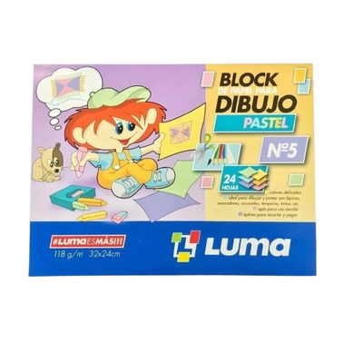 BLOCK DIBUJO LUMA N5 PASTEL 24HJ