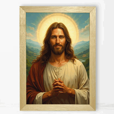 Rostro de Jesús con Aureola - Cuadro Religioso