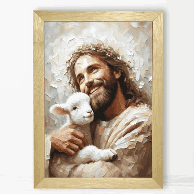 El Buen Pastor con el Cordero - Cuadro Cristiano