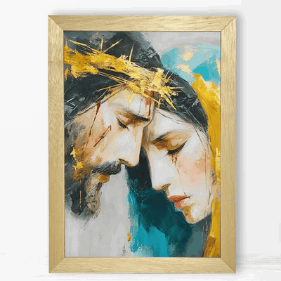 Jesús y María unidos en el dolor - Cuadro Cristiano
