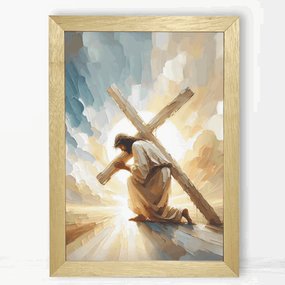 Jesús cargando la Cruz - Cuadro Cristiano