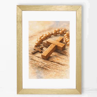 Cruz y Rosario — Arte Cristiano