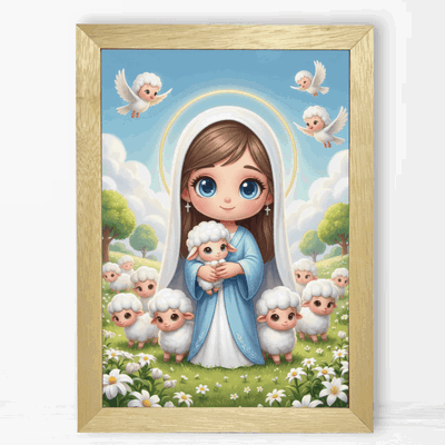 La Virgencita y los Corderitos - Arte Infantil