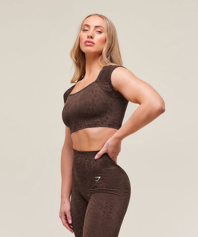 Adapt Animal X Whitney Seamless Crop Top Brown