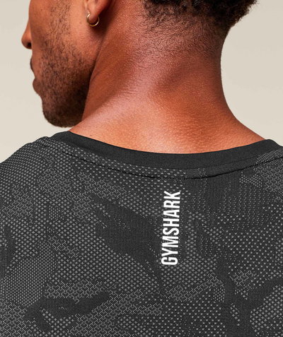 Geo Seamless Tank Black/Charcoal Grey