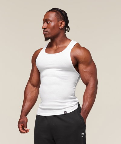 Ribbed Tank 1PK White