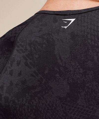Adapt Animal X Whitney Seamless Crop Top Black/Asphalt Grey
