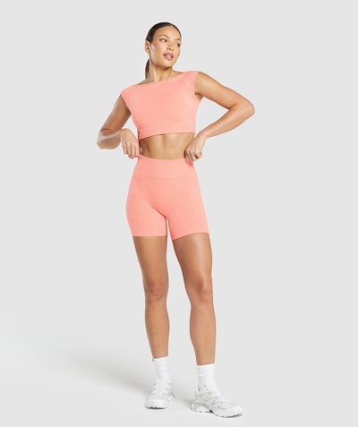 Luxe Seamless Shorts Muted Coral Marl