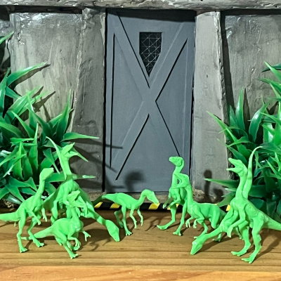 Compsognathus x 10 - Escala 1/18 - (Sin Pintar)
