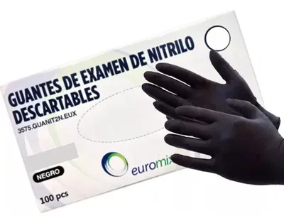 Guantes de nitrilo descartables color negro