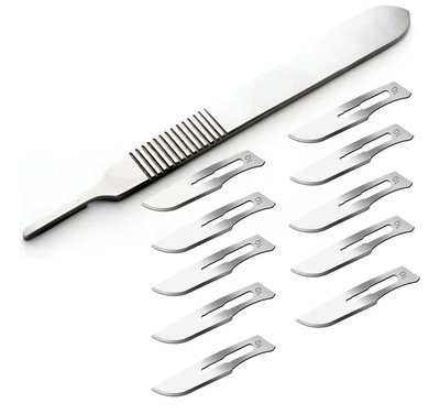 Kit mango bisturí N3 + 10 hojas Paramount Nro 10 Dermaplaning
