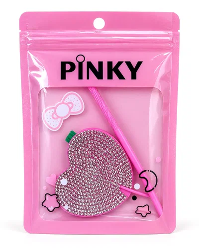 Espejo para pestañas Rosa con Strass en forma de Corazón