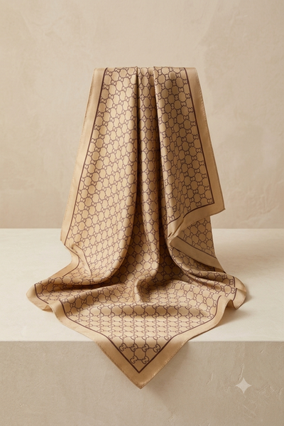 Pañuelo de Seda Beige