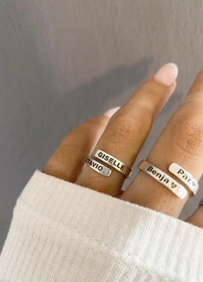 Anillo Ajustable Con Nombre