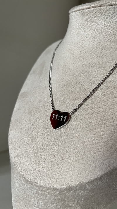 Collar 11:11 Heart Silver
