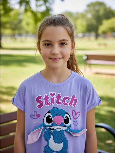 REMERA STITCH OREJITAS LILA