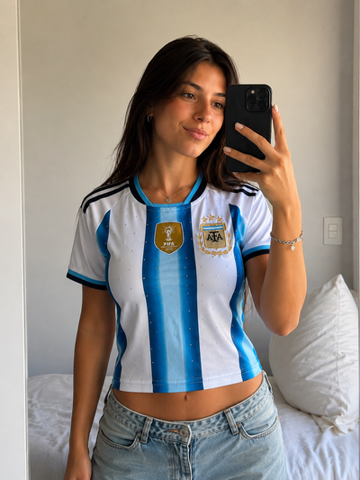 Pupera/camiseta Mundial Brillos Selección Argentina Remera