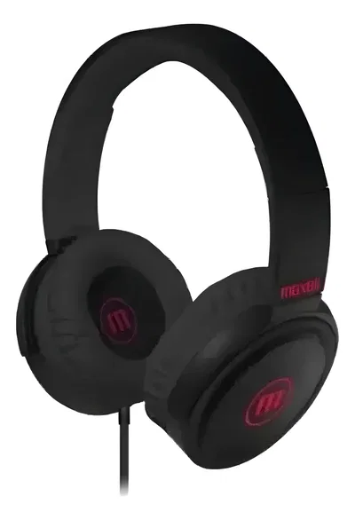 Auriculares Profesionales Maxell Dj B-52 Con Cable Color Negro Luz Suela