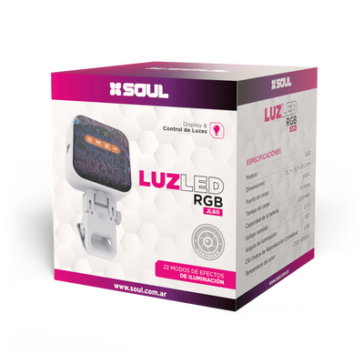 Luz Led RGB Soul JL60 Con Display Y Broche
